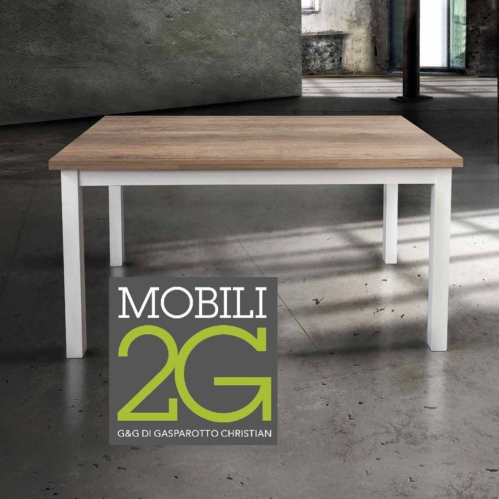 Tavolo rovere nodato struttura in legno allungabile 130x80x78