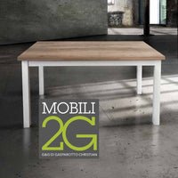 Tavolo rovere nodato struttura in legno allungabile 130x80x78