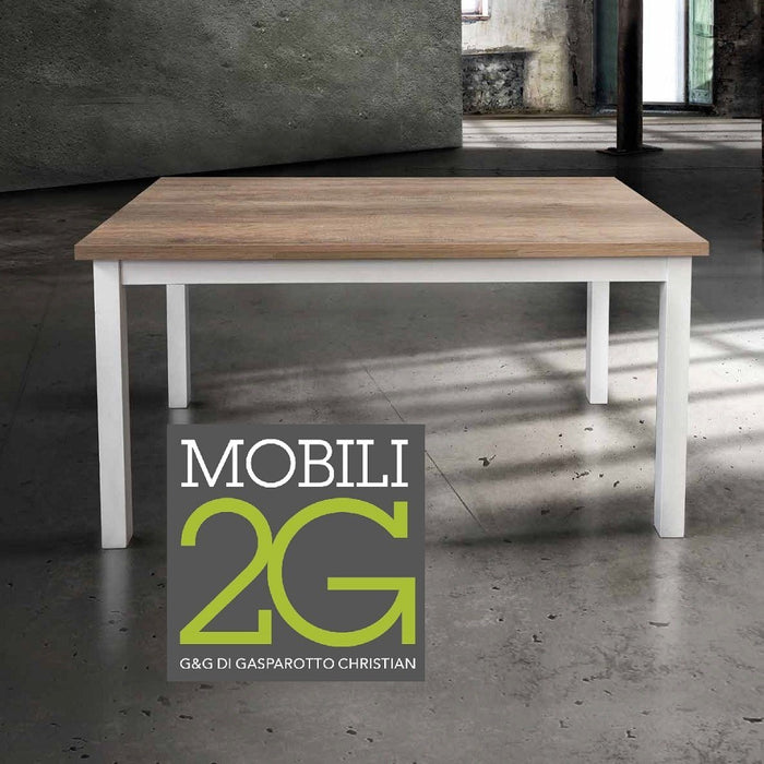 Tavolo rovere nodato struttura in legno allungabile 130x80x78