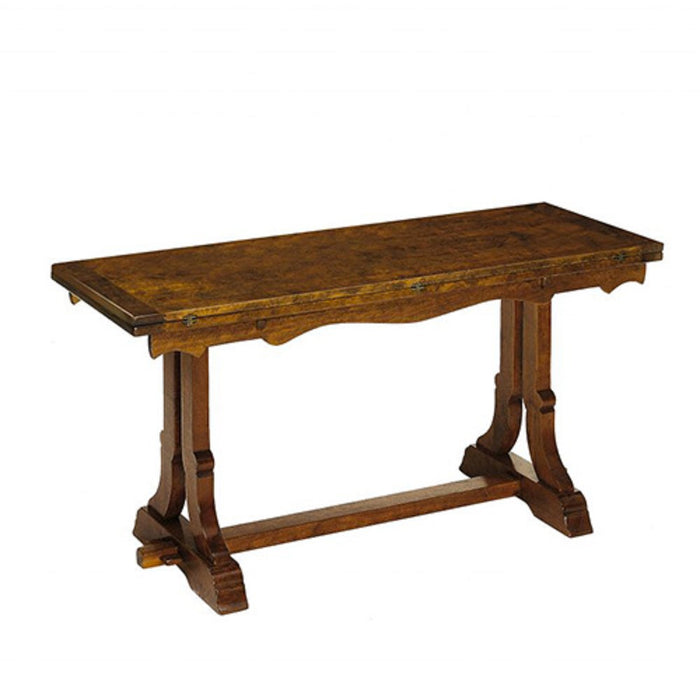 Tavolo rustico a libro  in legno massello di noce l.140 p.60 h.78