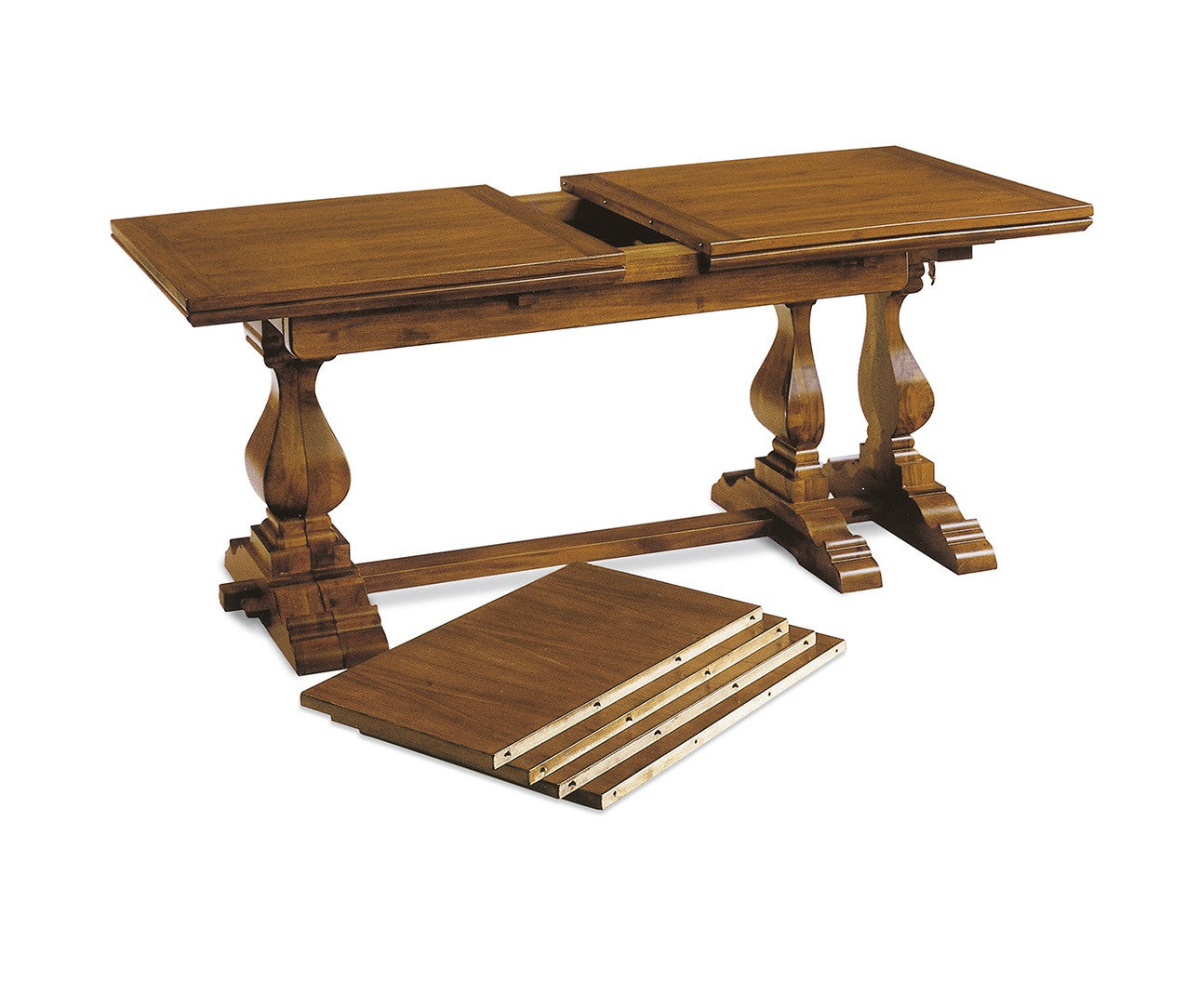 Tavolo rustico allungabile in legno massello di noce l.180 p.85 h.78