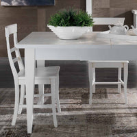 Tavolo shabby allungabile gamba a spillo legno massello bianco l.160 p.90 h.80 - Mobili 2G