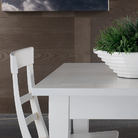 Tavolo shabby allungabile gamba a spillo legno massello bianco l.180 p.90 h.80 - Mobili 2G