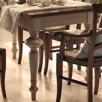 Tavolo shabby allungabile gamba tornita in legno avorio/noce l.140 p.90 h.80 - Mobili 2G