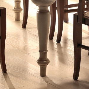 Tavolo shabby allungabile gamba tornita in legno avorio/noce l.160 p.90 h.80 - Mobili 2G