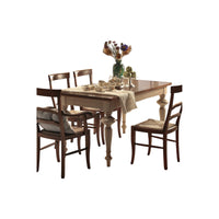 Tavolo shabby allungabile gamba tornita in legno avorio/noce l.160 p.90 h.80 - Mobili 2G