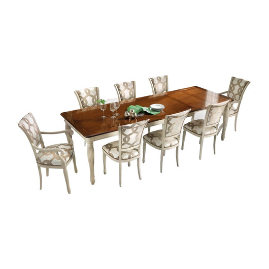 Tavolo shabby allungabile gamba tornita in legno bianco/noce l.160 p.100 h.80 - Mobili 2G