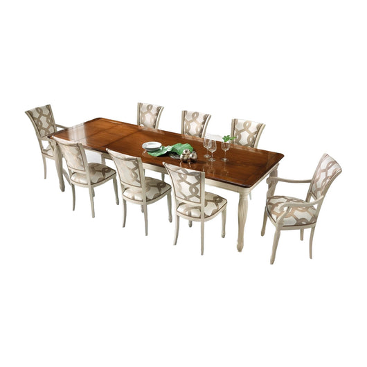 Tavolo shabby allungabile gamba tornita in legno bianco/noce l.160 p.100 h.80 - Mobili 2G