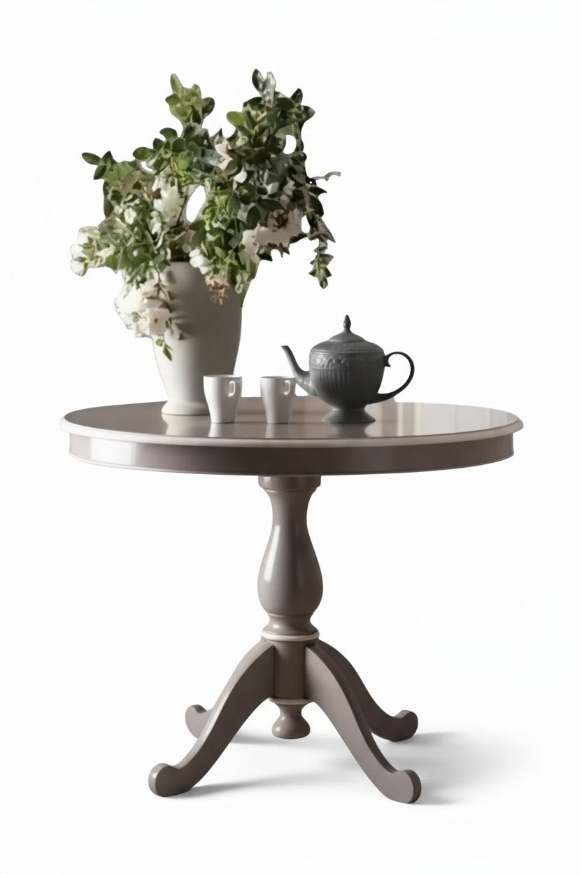 Tavolo shabby rotondo fisso in legno bianco l.110 p.110 h.78 - Mobili 2G