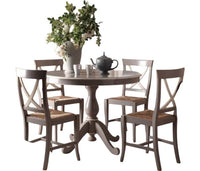 Tavolo shabby rotondo fisso in legno bianco l.110 p.110 h.78 - Mobili 2G