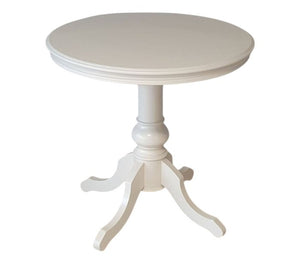 Tavolo tavolino rotondo classico legno bianco 80x80x78 - Mobili 2G