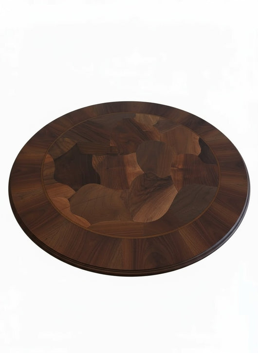 Tavolo tavolino rotondo classico legno tinta noce 80x80x78 - Mobili 2G