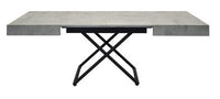 Tavolo tavolino trasformabile salvaspazio moderno cemento 120x80 - Mobili 2G