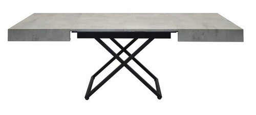 Tavolo tavolino trasformabile salvaspazio moderno cemento 120x80 - Mobili 2G