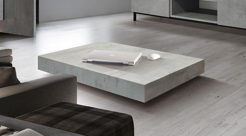 Tavolo tavolino trasformabile salvaspazio moderno cemento 120x80 - Mobili 2G