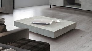 Tavolo tavolino trasformabile salvaspazio moderno cemento 120x80 - Mobili 2G