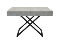 Tavolo tavolino trasformabile salvaspazio moderno cemento 120x80 - Mobili 2G
