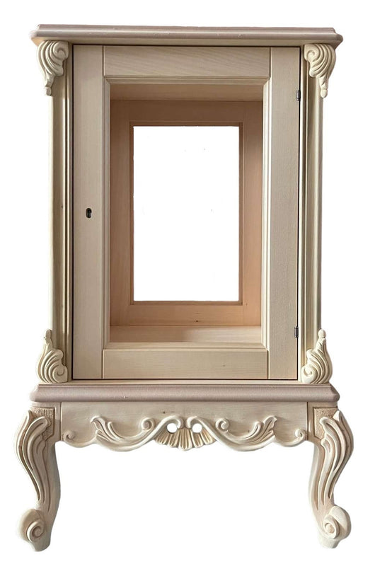 Vetrina 1 anta classica barocco legno grezzo 59x59x91 - Mobili 2G