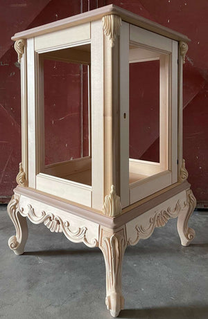 Vetrina 1 anta classica barocco legno grezzo 59x59x91 - Mobili 2G