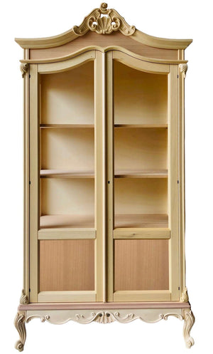 Vetrina 2 ante classica barocco legno grezzo 114x46x214 - Mobili 2G