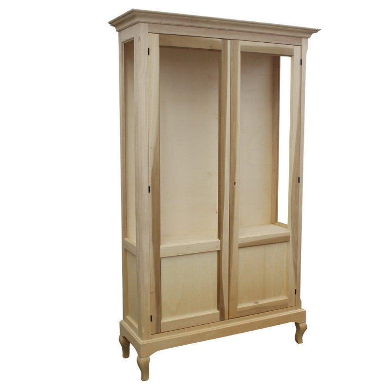 Vetrina 2 ante grezza in legno l.126 p.44 h.207 - Mobili 2G