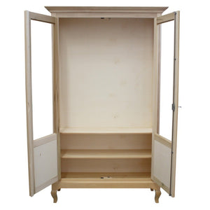 Vetrina 2 ante grezza in legno l.126 p.44 h.207 - Mobili 2G