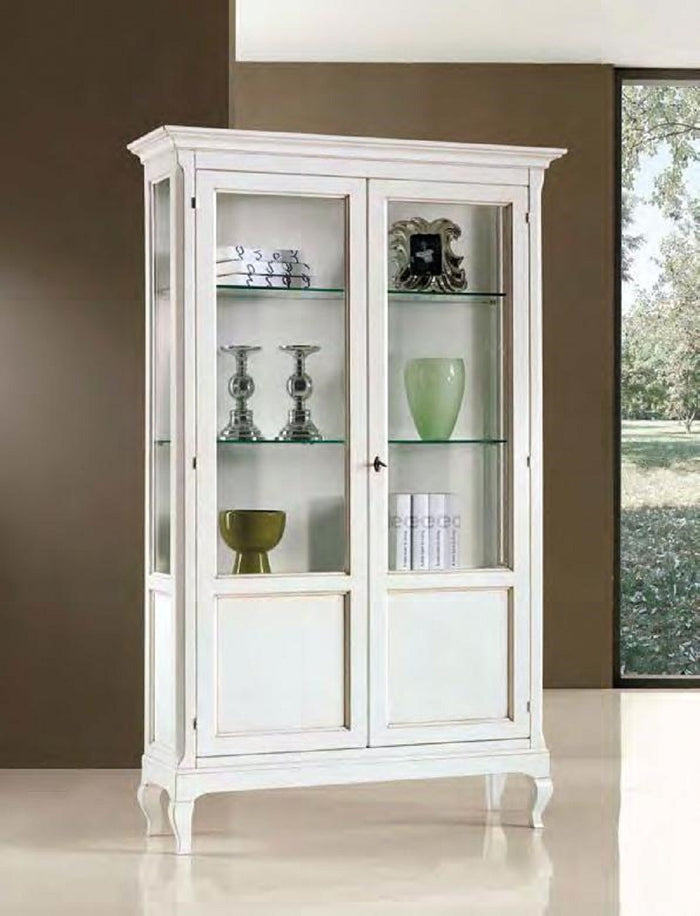 Vetrina 2 ante grezza in legno l.126 p.44 h.207 - Mobili 2G