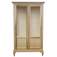 Vetrina 2 ante grezza in legno l.126 p.44 h.207 - Mobili 2G