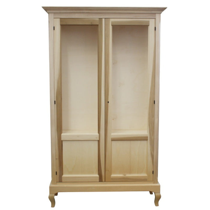 Vetrina 2 ante grezza in legno l.126 p.44 h.207 - Mobili 2G