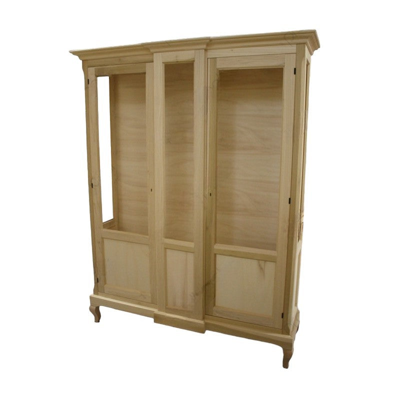 vetrina 2 ante grezza in legno l.163 p.46 h.208 - Mobili 2G