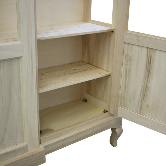 vetrina 2 ante grezza in legno l.163 p.46 h.208 - Mobili 2G