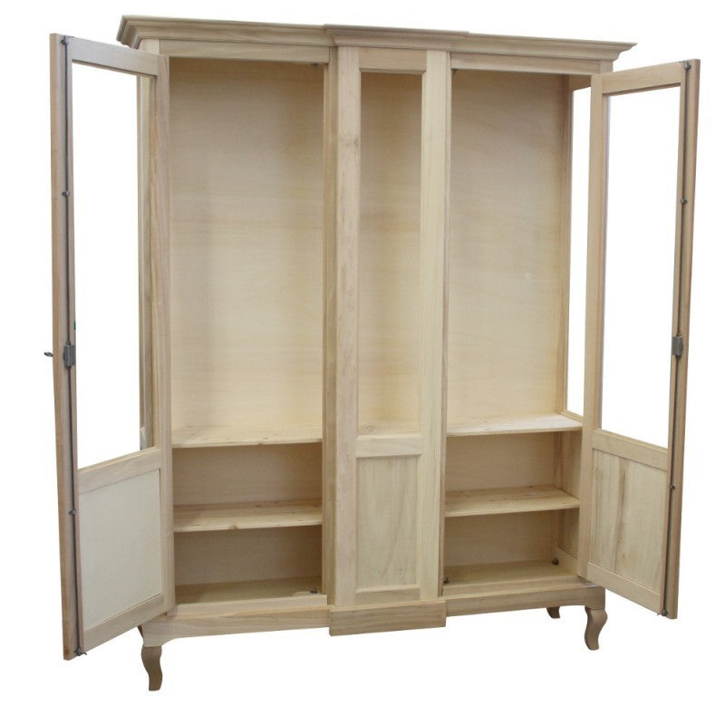 vetrina 2 ante grezza in legno l.163 p.46 h.208 - Mobili 2G