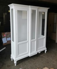 Vetrina 2 ante in legno bianco arte povera 163x46x208 (1421) - Mobili 2G