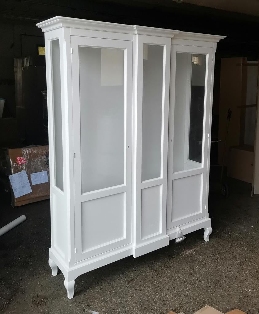 Vetrina 2 ante in legno bianco arte povera 163x46x208 (1421) - Mobili 2G