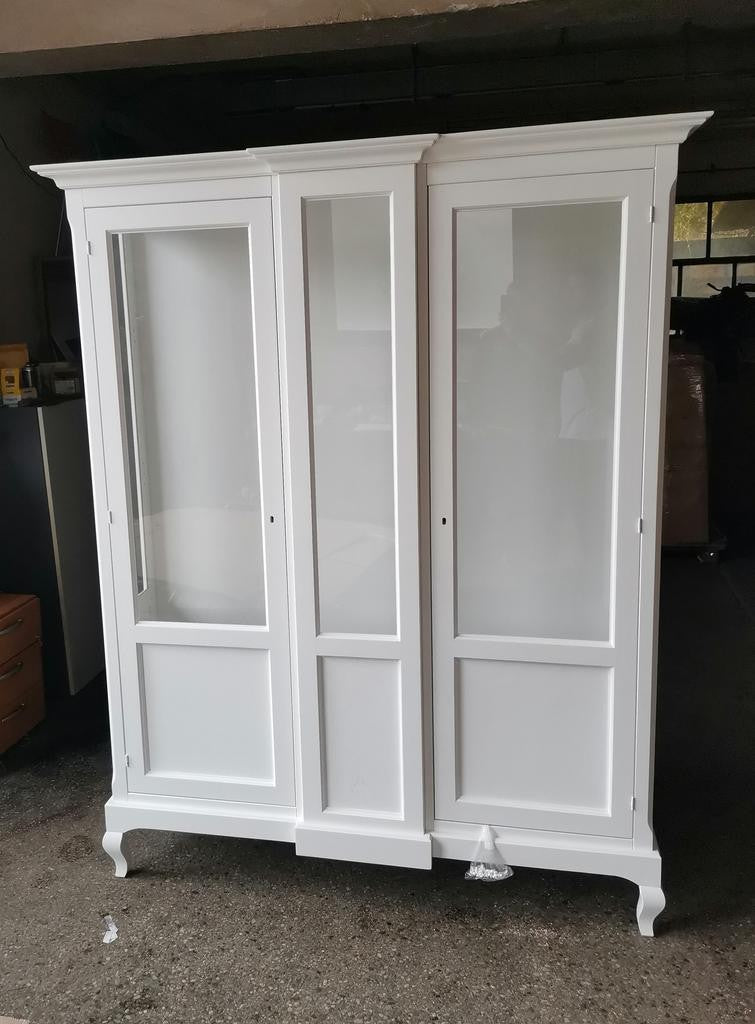 Vetrina 2 ante in legno bianco arte povera 163x46x208 (1421) - Mobili 2G