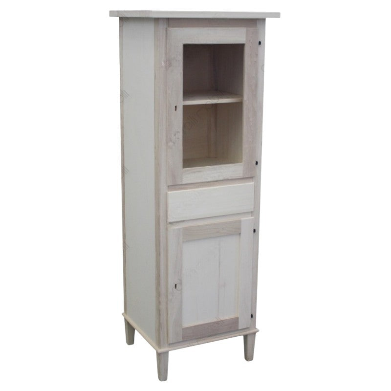 Vetrina 2 porte 1 cassetto legno grezzo 54x45x150 - Mobili 2G