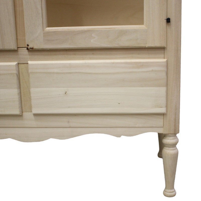 Vetrina 2 porte 2 cassetti classica legno grezzo 102x42x191 (952) - Mobili 2G