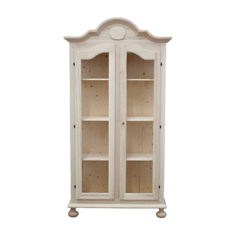 Vetrina 2 porte 3 ripiani legno grezzo 103x45x197 (958) - Mobili 2G