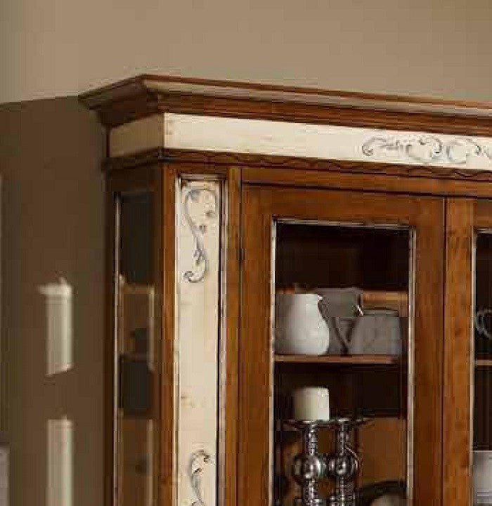 Vetrina 2 porte arte povera legno dipinto/bassano 145x48x212