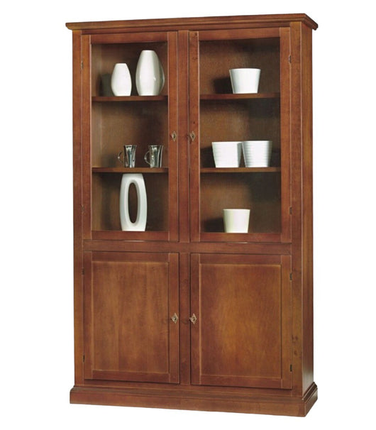 Vetrina 4 ante arte povera in legno tinta noce l 120x41x187 (390) - Mobili 2G