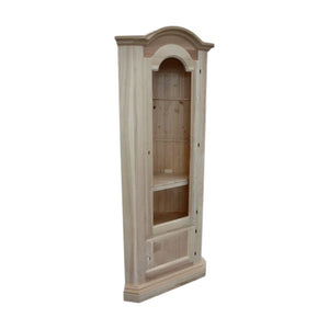 Vetrina ad angolo 2 porte grezzo in legno 55x55x185 (926) - Mobili 2G