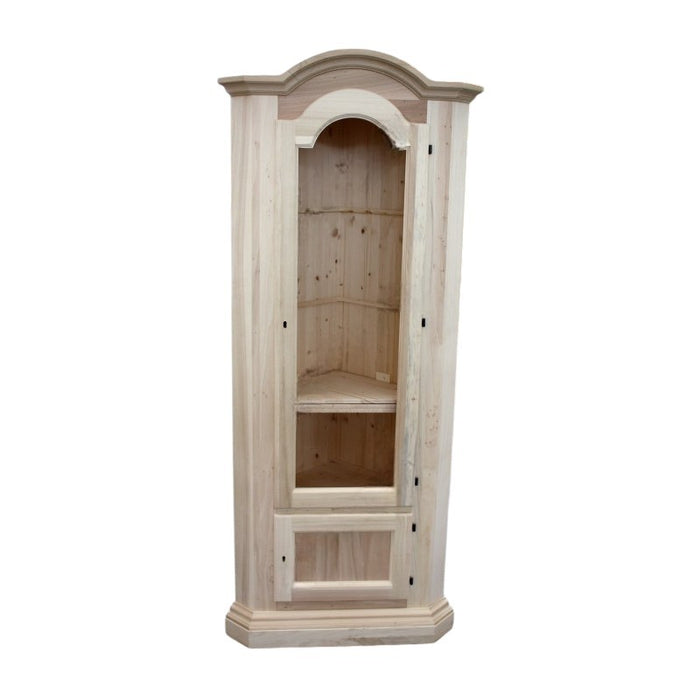 Vetrina ad angolo 2 porte grezzo in legno 55x55x185 (926) - Mobili 2G