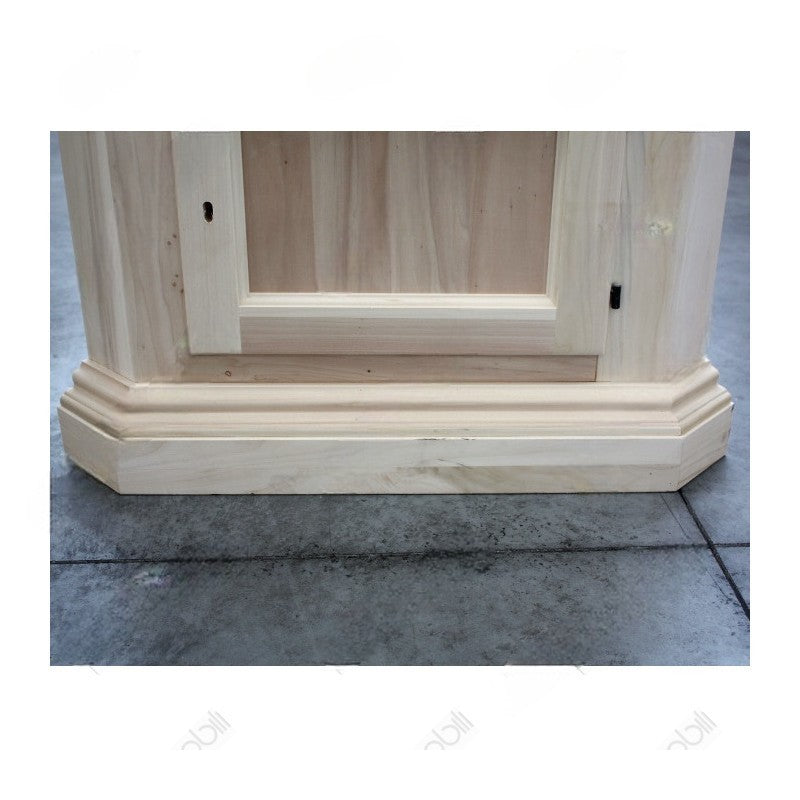 Vetrina ad angolo 2 porte grezzo in legno 55x55x185 (926) - Mobili 2G