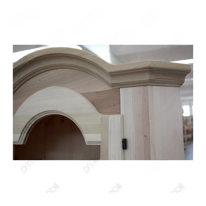 Vetrina ad angolo 2 porte grezzo in legno 55x55x185 (926) - Mobili 2G