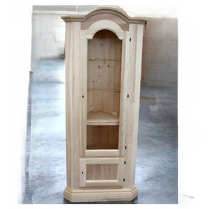 Vetrina ad angolo 2 porte grezzo in legno 55x55x185 (926) - Mobili 2G