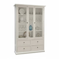 Vetrina arte povera 2 ante 4 cassetti in legno bianco 118x40x185 - Mobili 2G