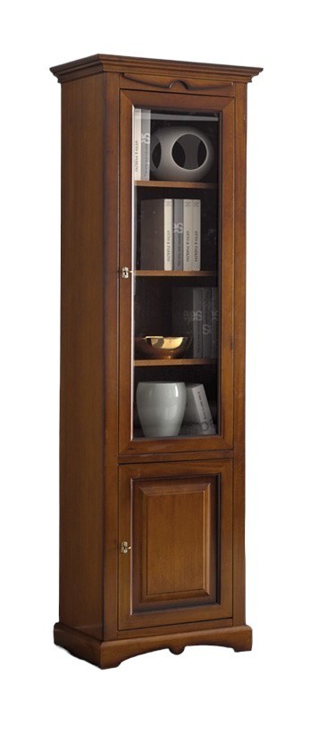 Vetrina arte povera 2 ante legno tinta noce 68x47x220 - Mobili 2G