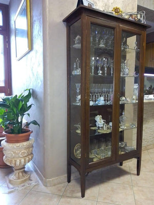 Vetrina arte povera color noce in legno l.89 p.34 h.170