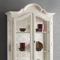 Vetrina cappello gendarme legno 2 porte shabby bianco opaco l.104 p.45 h196 (3065) - Mobili 2G