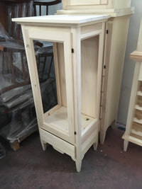 Vetrina classica 1 anta 1 cassetto in legno grezzo l.57 p.40 h.134 (718) - Mobili 2G